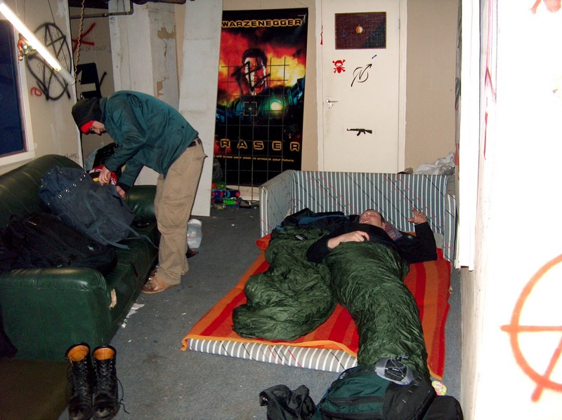 Post jet-lag nap @ a squat in Amsterdam.