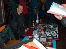 BJ, the regional show booker, also of the band VALS, at De Grote Broek, Nijmegen.