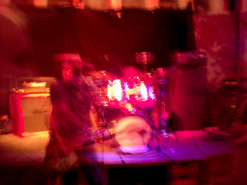 Playing at the Rote Flora squat, Hamburg, Germany