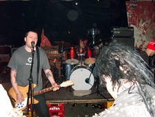 Playing at the Rote Flora squat, Hamburg, Germany