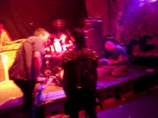 Playing at the Rote Flora squat, Hamburg, Germany