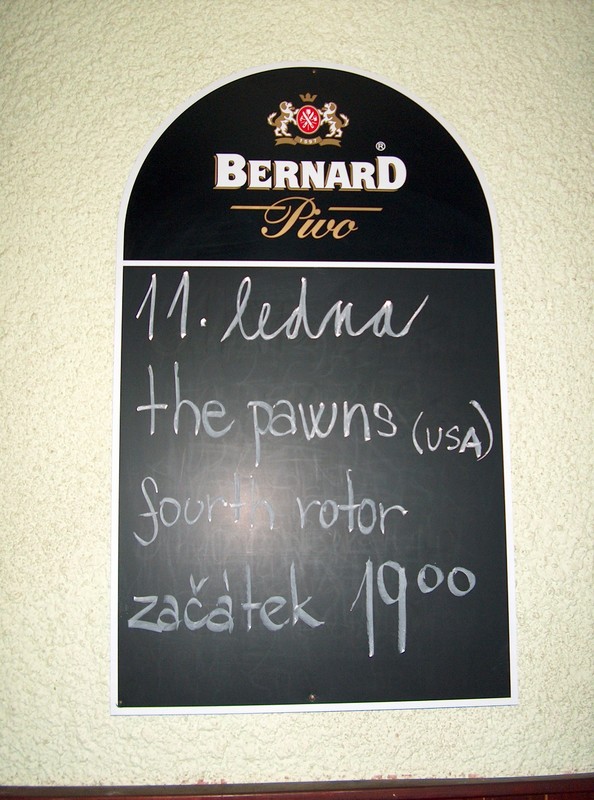 The board at the Hu-Hu Bar, Chumotov, Czech Republic. Tue Jan 11 18:57:24 2005