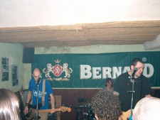 Playing at the Hu-Hu Bar, Chumotov, Czech Republic