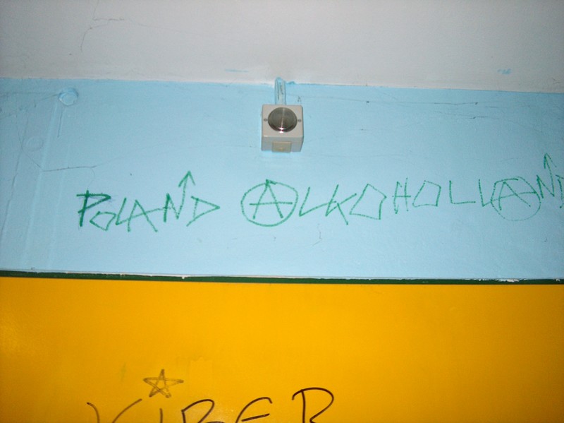 Graffiti in Stuttgart. "Poland Alkoholand" is what the hard-drinking Polish punks who move to Germany are called.