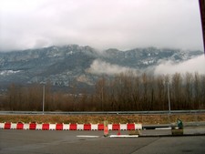 Gas station stop in France.